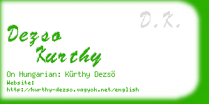 dezso kurthy business card