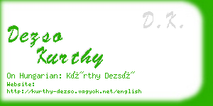 dezso kurthy business card